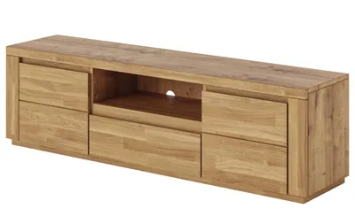 Produktbild von Fernsehtisch 160cm Eiche Massivholz-Front Lowboard mit Schublade Kabeldurchlass