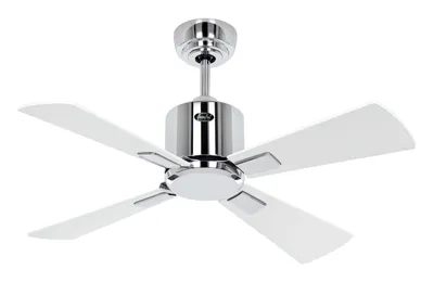 Immagine prodotto di Ventilatore da soffitto a risparmio energetico Eco Neo III 92 cm pale cromate lucide bianco/grigio chiaro con telecomando