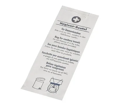 Produktbild von Hygienebeutel 28 cm x 11 cm x 5,5 cm weiss "bedruckt"