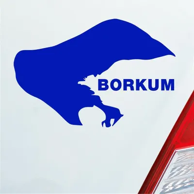 Produktbild von Auto Aufkleber Borkum Insel Deutschland Kontur Urlaub Spaß 10x7 cm Dunkelblau Sticker Heckscheibenaufkleber