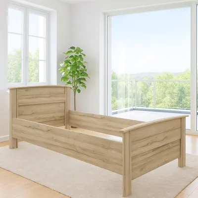 Produktbild von Seniorenbett 100x200 Komfortbett Eiche bianco höhenverstellbar #4202
