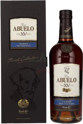 Obrázok produktu pre Ron Abuelo Añejo XV rokov, dozrievaný v sudoch po portskom víne, 40 %, objem 0,70 litra.
