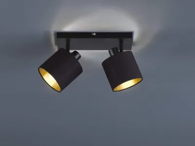 Produktbild von Reality Leuchten 2er Balken Tommy schwarz/gold