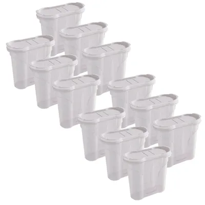 Produktbild von Novaliv Salzstreuer 12er SET Salz Vorratsdose zum Streuen 300 ml Maße (LxBxH): 11 x 5 x 11 cm Dosen für Gewürze mit Deckel Salz und Pfefferstreuer Paprika Gewürz Streuer Klein Streuer Gewürze Fein