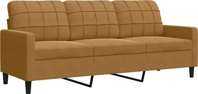 Produktbild von vidaXL 3-Sitzer-Sofa Braun 180 cm Samt