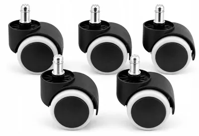 Produktbild von Bisanti Rollen für Drehstuhl 48 mm 11 mm Schwarz 5 Stück
