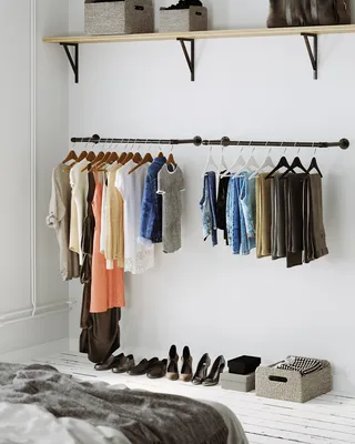 Produktbild von SONGMICS Kleiderstange (2 St) Wandmontage 92 x 30 x 7,5 cm