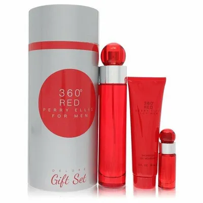 Produktbild von Perry Ellis 360 Red For Men Giftset 100 ml Eau De Toilette Spray + Mini EDT Spray + Shower Gel