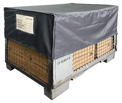 Produktbild von Set von 5 Schutzhüllen für Gitterboxen 125x85x50 cm Grau