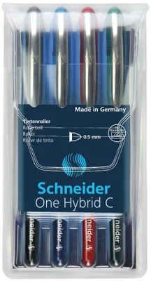 Produktbild von Schneider Tintenroller One Hybrid C 0.5 4er Etui, farbig sortiert