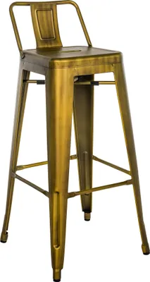Produktbild von CLP Barhocker mit Lehne im Industrial-Look Mason, mit Rückenlehne und Fußablage gold