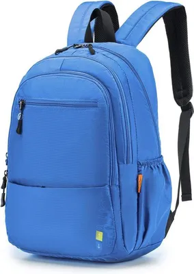 Obrázek produktu pro Uniqoos® Batoh do letadla, rozměry 40 x 20 x 25 cm – kabinový batoh s přihrádkou na notebook o velikosti 15,6 palců, lehký nylon 800D, světle modrá barva, váha cca 500 g