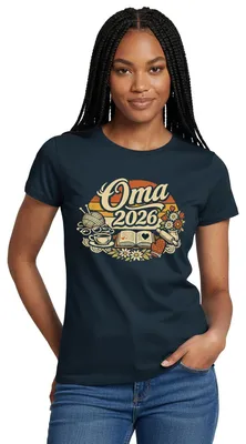 Produktbild von Spreadshirt Oma 2026 | Schwangerschaft Ankündigung Frauen T-Shirt, L, Navy