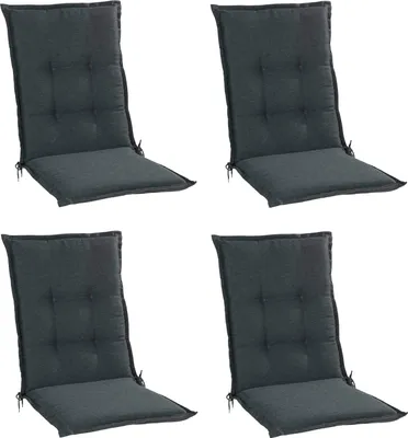 Produktbild von Gartenstuhlauflagen - Dunkelgrau - Mittellehner - 4er Set