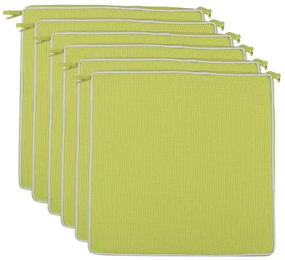 Obrázok produktu pre Sada 6 sedacích vankúšov, 40x40x4 cm – Vodoodpudzujúce a špinavodolné sedacie vankúše vhodné na vnútorné aj vonkajšie použitie – zelené