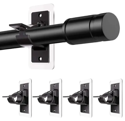 Image de Supports de tringle à rideaux adhésifs, lot de 4