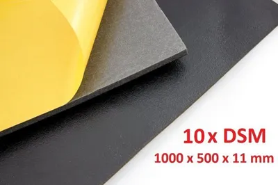 Produktbild von Variotex DSM Matte (10 St. Größe 1.000 x 500 x 11mm selbstklebend) Dämmung Soundabsorber Schallschutz Schaummatte für Motorhaube Dämmmatte Dämmschaummatte Oldtimer Fahrzeugdämmmung