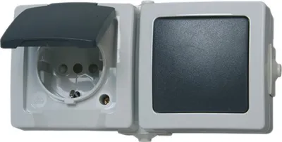 Produktbild von Kopp 138656001, Typ F, CEE 7/4, Schwarz, Grau, Thermoplast, IP44, 250 V