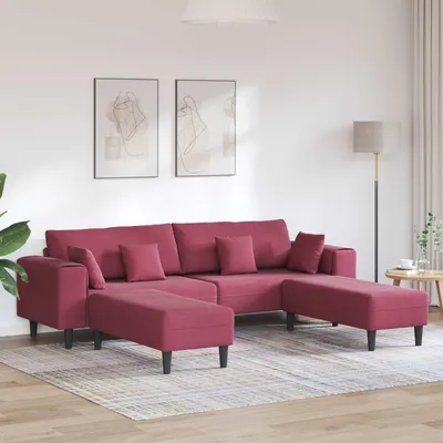 Produktbild von vidaXL Sofa 3 pcs Weinrot 250 x 188 x 76 cm Samt