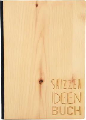 Produktbild von Notizbuch A5 mit Holzcover - Skizzen Ideen Buch
