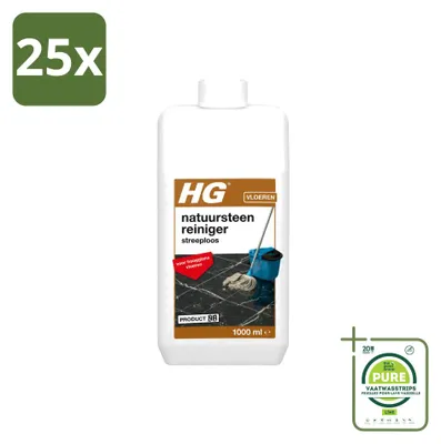 Produktbild von 25 x HG Natursteinreiniger streifenfrei für Hochglanzböden 1 l - Großpackung - 25 Stücke