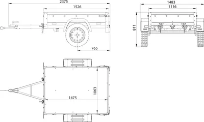 Produktbild von Kleiner Anhänger Garden Trailer 150 KIPP 150x106 cm 750kg