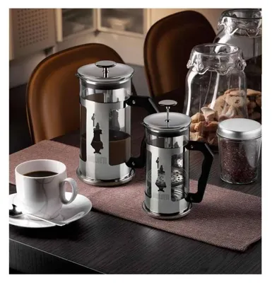 Immagine prodotto di Caffettiera French Press Bialetti, 1 litro, acciaio inossidabile e vetro borosilicato, 8 tazze di caffè espresso