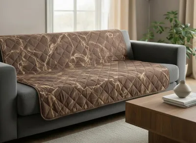 Zdjęcie produktu dla Design 91 Narzuta dekoracyjna 170x210 Luiz 6 beżowy ciemnozłoty welur geometryczny