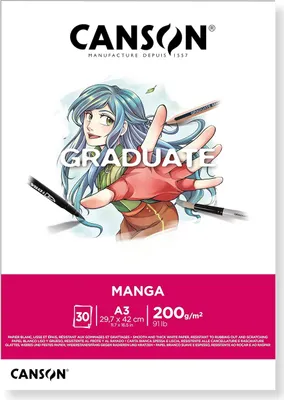 Immagine prodotto di CANSON blocco di studio GRADUATE Manga DIN A3 bianco 30 fogli