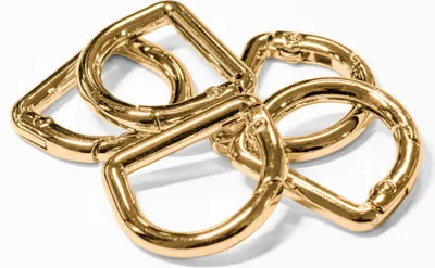 Karabiner D-Ring 5 Stk. Metall Ringkarabiner Schlüsselring Taschenkarabiner Größen- und Farbwahl gold