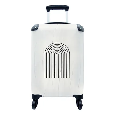 Produktbild von MuchoWow® Koffer Handgepäck Trolley Rollkoffer Kleine Reisekoffer mit 4 Rollen - Kunst - Bogen - Schwarz - Weiß - Cabin Size < 55x40x23 cm & 55x40x20 cm - Fotokoffer - Kabinenkoffer - Boardgepäck - Reise-Box - Reisekoffer - Reisegepäck - Koffer mit Bild - Trolley für Kinder
