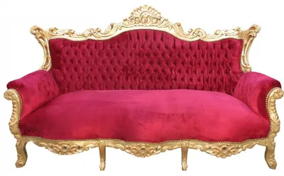 Produktbild von Casa Padrino Barock Sofa 3er  Master Bordeaux Rot /Gold- Antik Möbel
