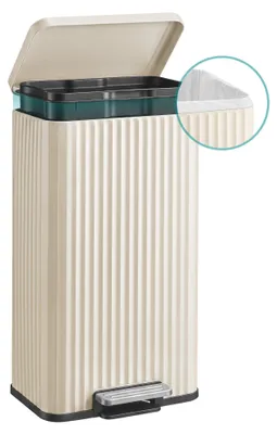 Produktbild von SONGMICS Mülleimer Küche, Abfallbehälter mit Deckel und Pedal, Softclose, Herausnehmbarer Inneneimer, 30 L, Beige