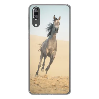 Produktbild von MuchoWow® Handyhülle Schutzhülle Hülle für Huawei P20 Pferd - Sand - Wüste Silikon Softcase Handy Hülle - Hardcover