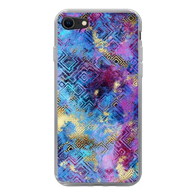 Produktbild von MuchoWow® Handyhülle Schutzhülle Hülle für iPhone SE 2020 Marmor - Farbe - Geometrische Formen Silikon Softcase Handy Hülle - Kartenbesitzer