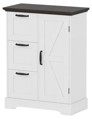 Keukenkast Landhausstil 2 Türen 3 Schubladen 60x30x80 cm weiß