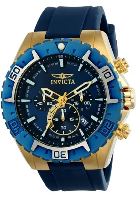 Obrázek produktu pro Invicta Aviator 22525 Pánské Hodinky - Quartz Hnutí - Nerezová Ocel s Modrým Ciferníkem - 49 mm