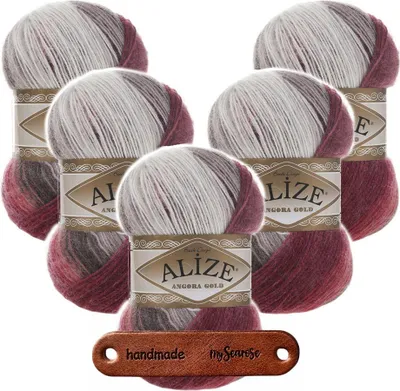 Produktbild von 5 x ALIZE Angora Gold Batik 1984 mit Label