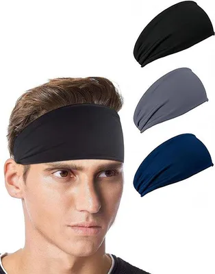 Produktbild von Sportkopfbänder 3er Set - Sweatband für Männer - Laufen Fitness