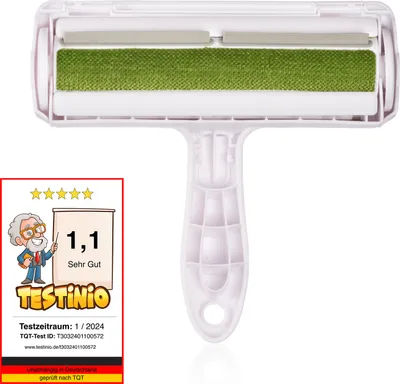 Produktbild von FinoPet XL Fusselrolle Tierhaarentfernung durch Fusselroller selbstreinigende Fusselbürste praktischer und wiederverwendbarer Flusenroller Katzenhaar