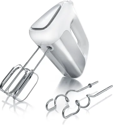 Produktbild von Arendo Elektrischer Handmixer Handrührer - inkl. 2 Quirle und 2 Knethaken aus Edelstahl – Handrührgerät - Hakenentriegelung – Turbotaste – Thermosicherung – Edelstahloptik