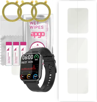 Produktbild von apgo 3 Stück Schutzfolie, Matt, kompatibel mit DT NO.1 DTX Max Smartwatch, Hydrogel Displayschutzfolie mit Positionierhilfe, Displayfolie, robust und kratzfest