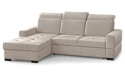 Produktbild von Ecksofa AXEL MINI - Wohnlandschaft, Polstersofa, Polstercouch [LINKE Seite - Beige: Voss 28]