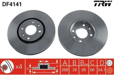 Produktbild von TRW Bremsscheiben (2 Stück) Vorderachse DF4141