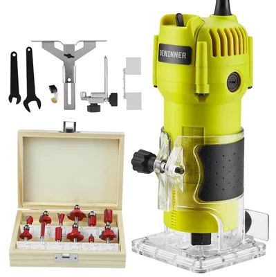 Imagen del producto de Fresa de fresar de madera, eléctrica, 600 W, 6 mm, 35000 rpm, con 12 fresas