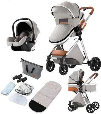 Obrázok produktu pre Kočík – systém 3 v 1 – skladací kočík – kočík kompatibilný s Maxicosy – kočík s autosedačkou – od 0 do 3 rokov