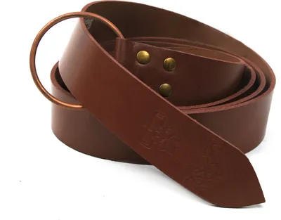 Produktbild von Mittelalter Ledergürtel mit Ring und Thorshammer Prägung 150cm