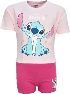 Produktbild von Disney Lilo und Stitch Kinder Mädchen Schlafanzug Pyjama Shirt Hose – Rosa / 98
