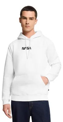 Produktbild von Spreadshirt NASA Logo Schwarz Stick Herren Premium Hoodie, 4XL, Weiß