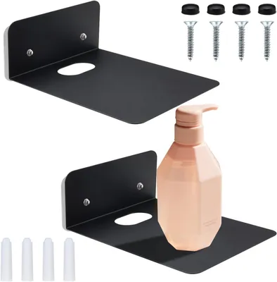 Zdjęcie produktu dla Półka ścienna 2 szt., 5 cali, metal, do dekoracji, czarna